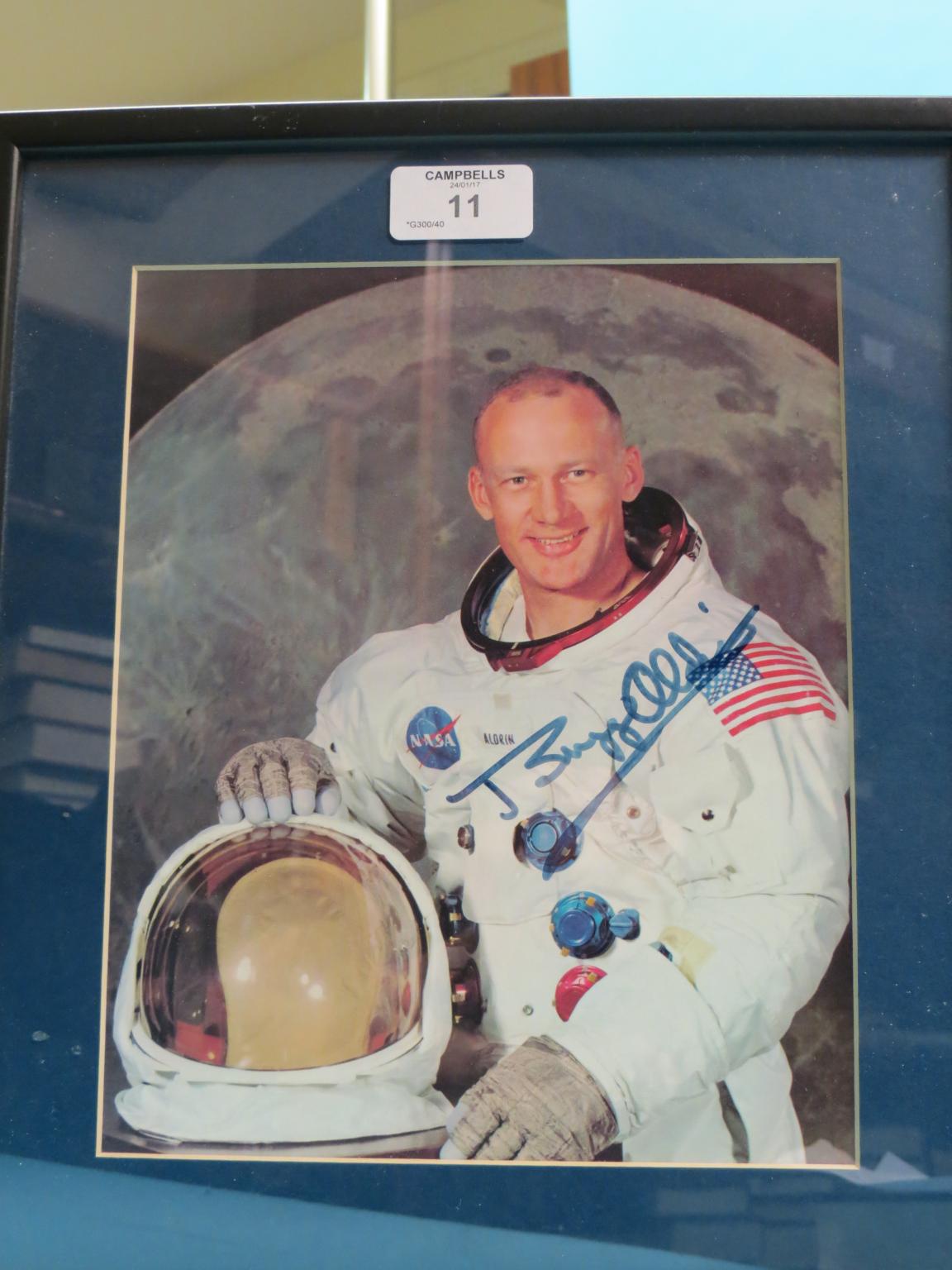 Appraisal: Buzz Aldrin born - autographed colour photograph Second person to