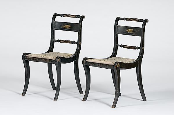 Appraisal: ENGLISH TRAFALGAR CHAIRS English ca - a pair of English