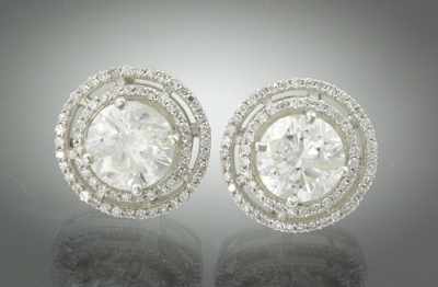 Appraisal: A Pair of Ladies' Carat Diamond Earrings k white gold