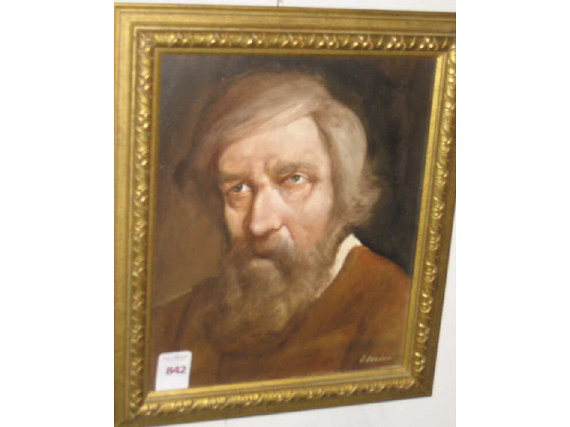 Appraisal: JOLANA SZILAGYI HUNGARIAN B Portrait of bearded man oil on