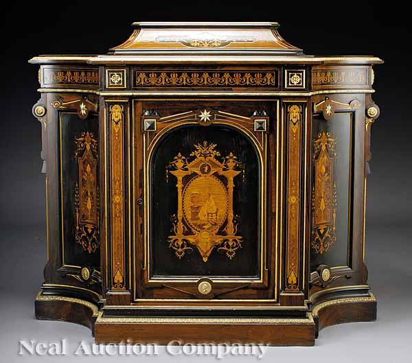 Appraisal: A Fine American Neo-Grec Inlaid Gilt Incised Ebonized and Gilt