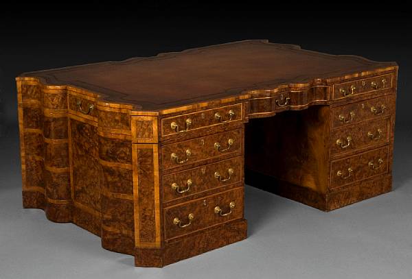 Appraisal: A good quality and unusual George II style burl walnut