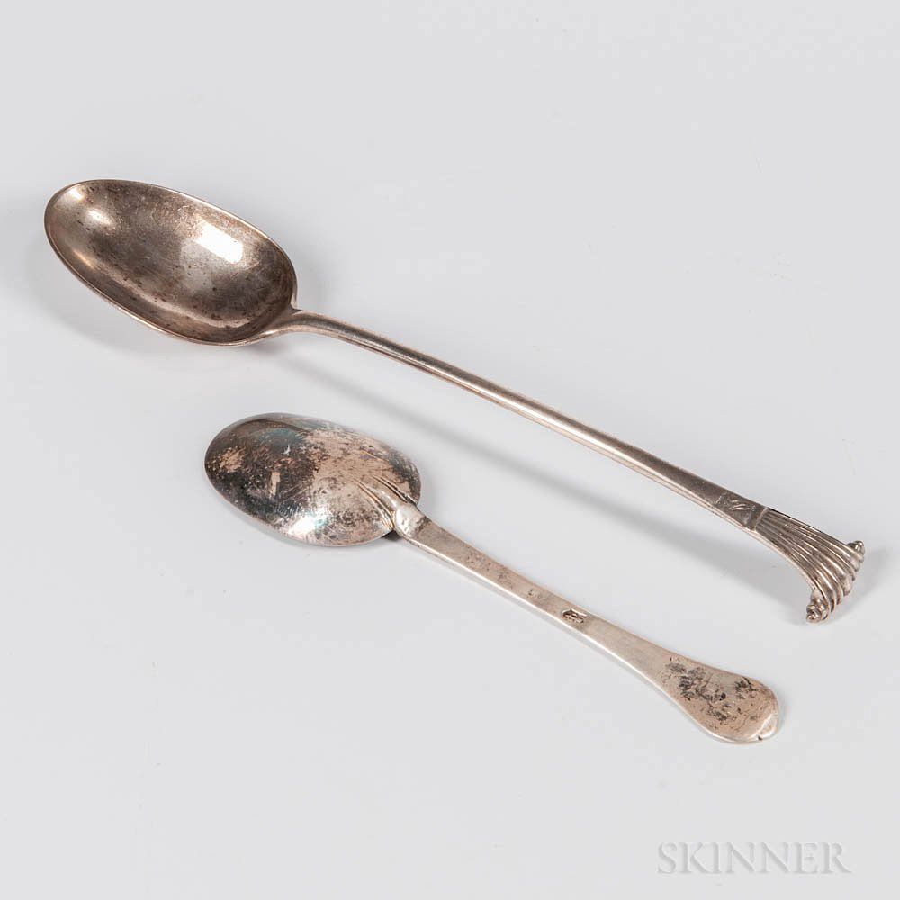 Appraisal: Two Early English Sterling Silver Spoons Two Early English Sterling