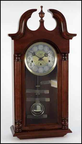 Appraisal: CARVED OAK SLIGH WALL CLOCK H '' W '' D