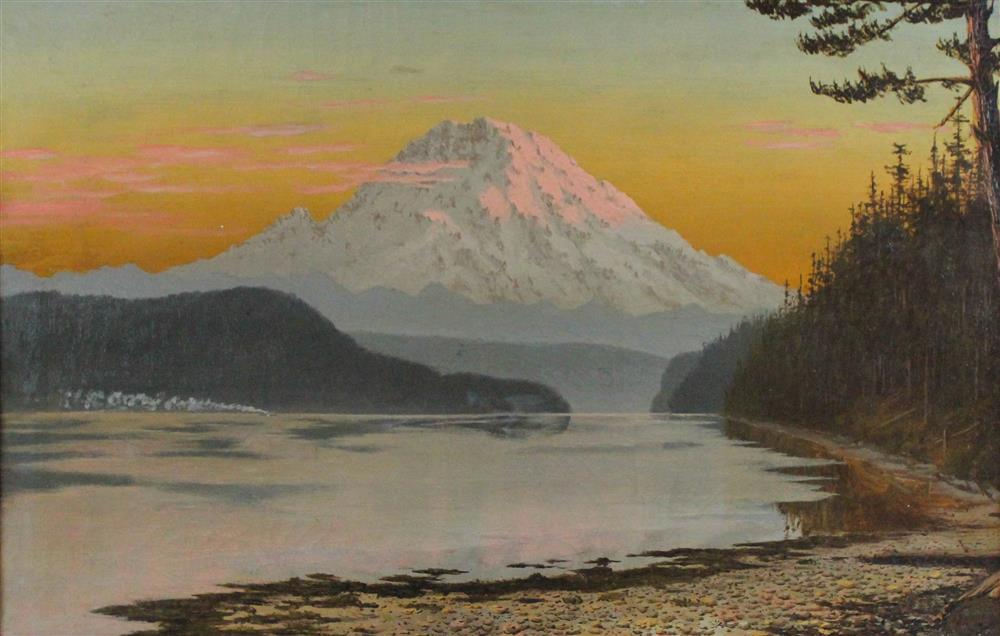 Appraisal: THOMAS HARRISON AMERICAN - MOUNT RAINIER Oil on canvas x