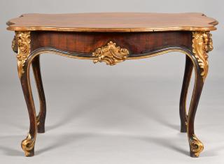 Appraisal: Large Louis XV style Rosewood Table Large Louis XV style