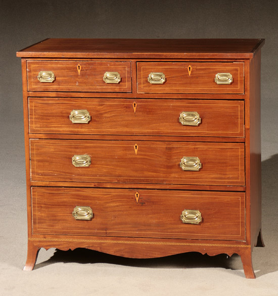 Appraisal: Federal Ebonized and Satinwood Inlaid Mahogany Chest of Drawers Maryland