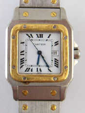 Appraisal: A gent's carat gold and steel Cartier Santos wrist watch