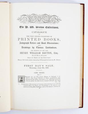 Appraisal: Catalogue two volumes of the HW Bruton sale of books