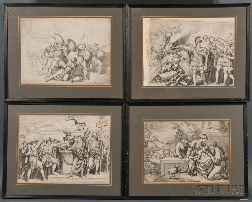 Appraisal: Italian School th th Century Six Framed Engravings Bartolomeo Pinelli