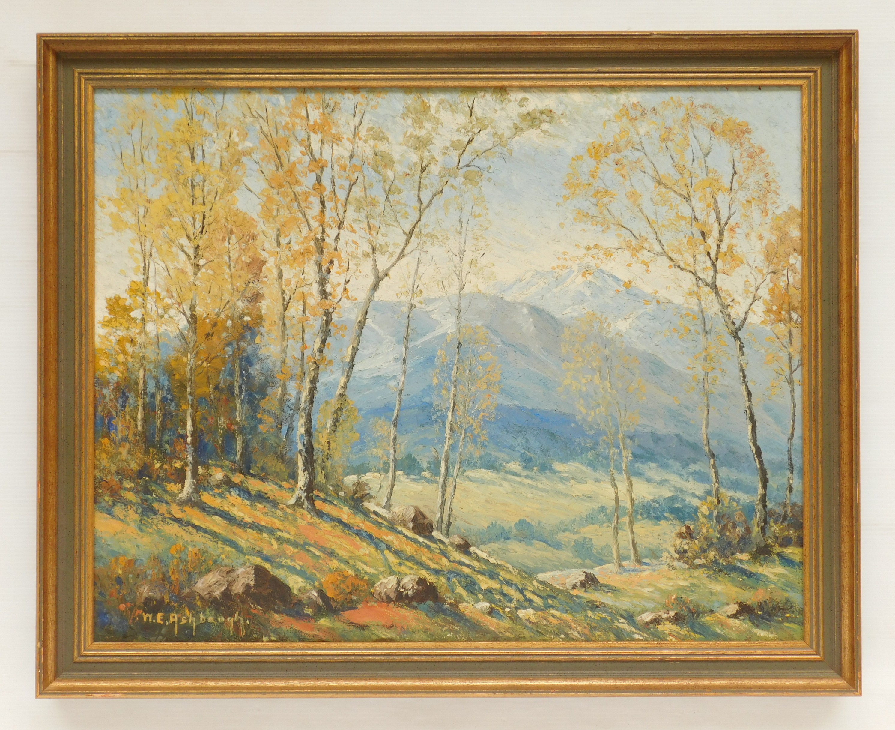 Appraisal: Walter E Ashbaugh American - Mountainous Landscape- oil on canvas