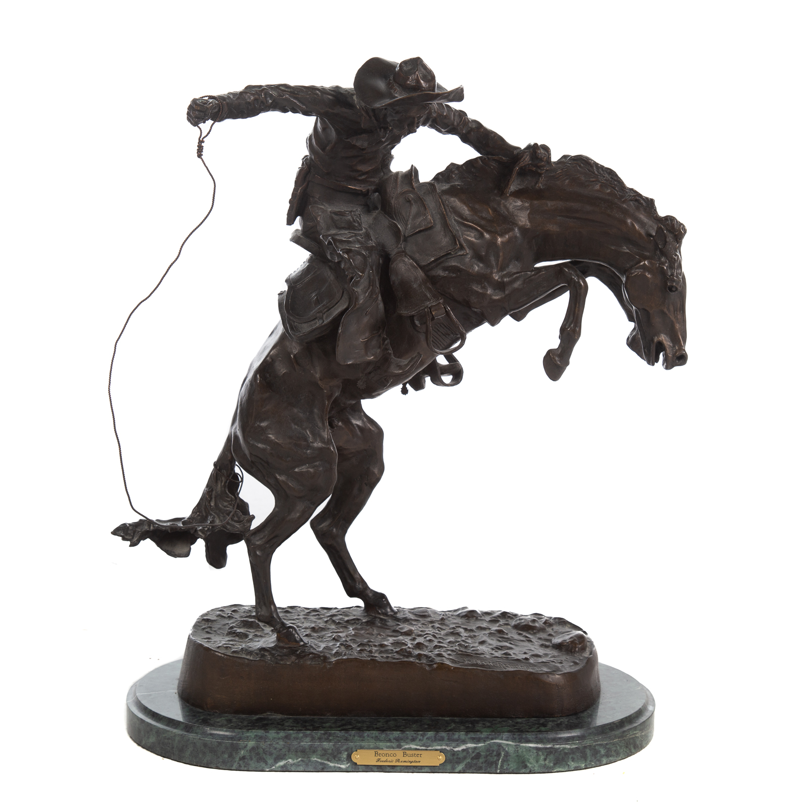 Appraisal: AFTER FREDERICK REMINGTON THE BRONCO BUSTER BRONZE SCULPTURE Frederick Sackrider