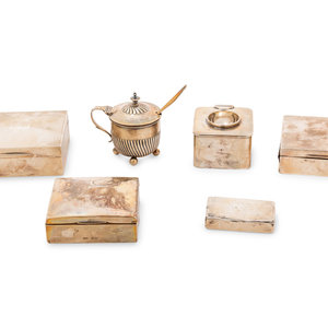 Appraisal: A Group of Six English and American Silver Boxes includes