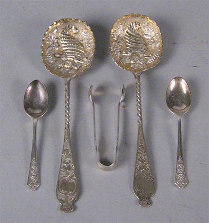 Appraisal: Assorted English sterling silver flatware Comprising six George III teaspoons