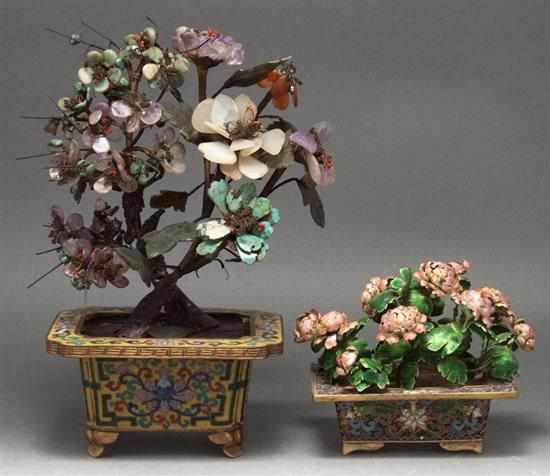 Appraisal: Chinese Export cloisonne planter with enamel metal floral arrangement and