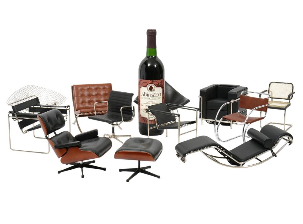 Appraisal: Miniature Vitra Chairs includes Coconut Armchair by George Nelson Miniature