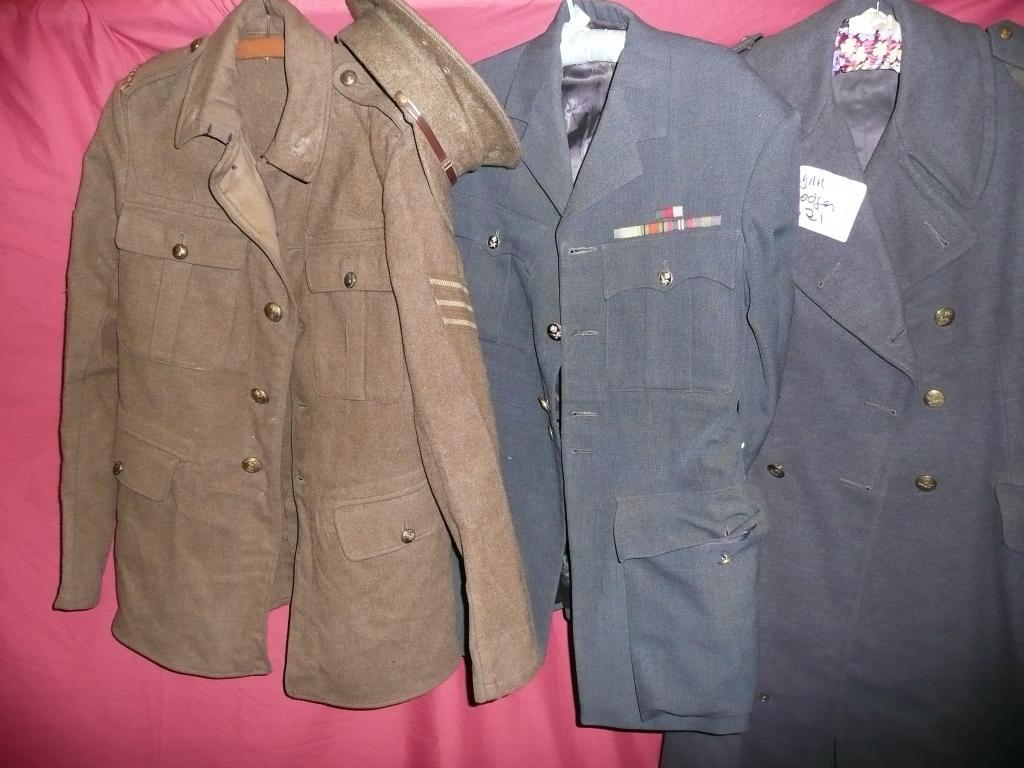 Appraisal: One RAF vintage coat RAF jacket and Army jacket with