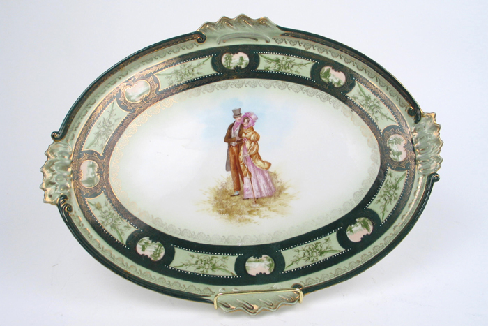 Appraisal: A ROYAL VIENNA PORCELAIN TRAY having a courting couple at