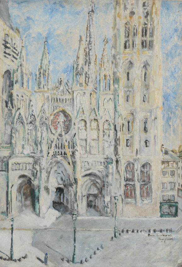 Appraisal: JACOB Max French - ''Rouen Cathedral'' Gouache '' x ''