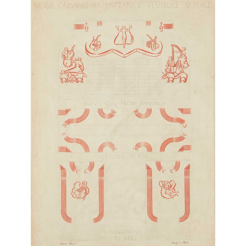 Appraisal: EDWARD BAIRD - DESIGN FOR A MURAL 'CARVING IN PLASTER'