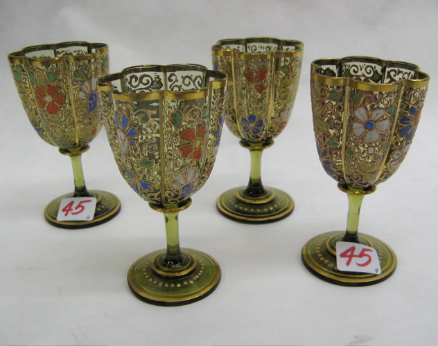 Appraisal: TWO SETS OF DRINKS STEMWARE pieces set of American brilliant