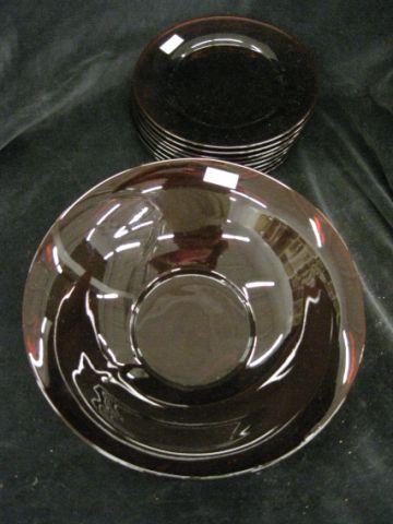 Appraisal: Ruby Red Glass Plates together with a diameter centerpiece bowl