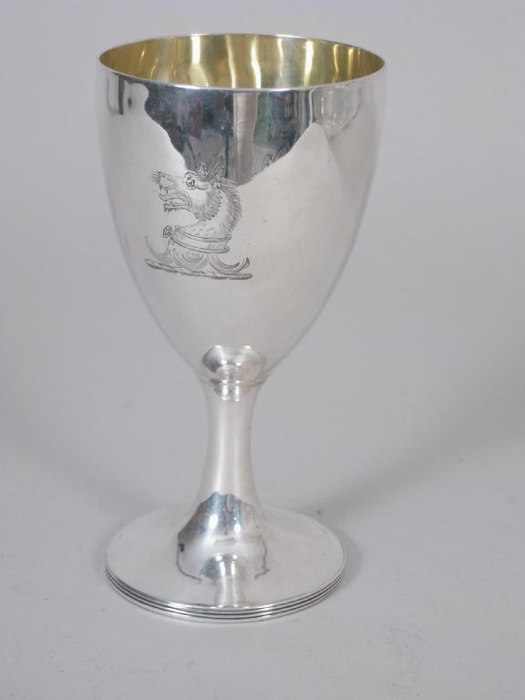 Appraisal: A George III Goblet engraved with dog's head crest London