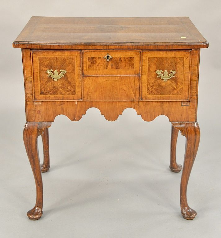 Appraisal: George II burlwood dressing table th century ht in top