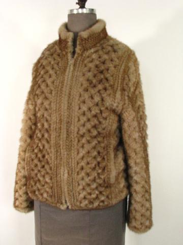 Appraisal: Whiskey Knitted Mink Zipper jacket Size Small Length Retail Price