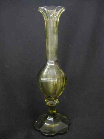 Appraisal: Moser Art Glass Vase topaz cut flora form base signed