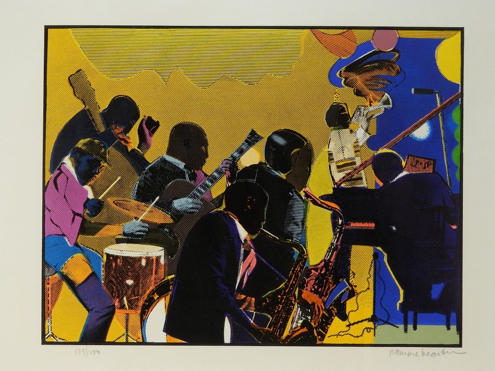 Appraisal: Romare Howard Bearden Jazz Band Lithograph Romare Howard Bearden New