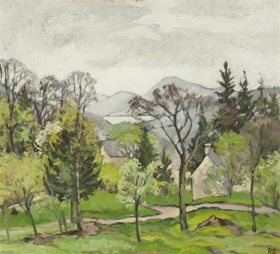 Appraisal: BR HLMANN HANS Amriswil - Stuttgart Spring landscape with chain