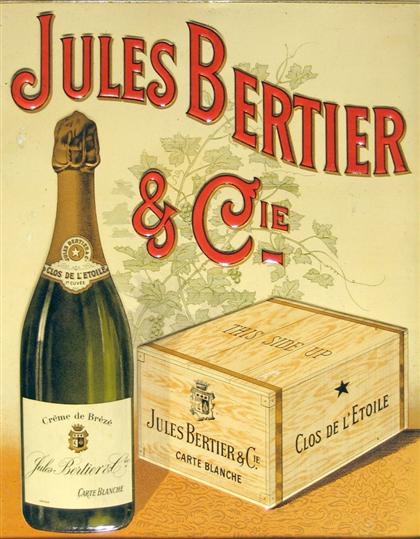 Appraisal: piece Colored Pressed Metal Viniculture Advertisement Jules Bertier Sparkling wine