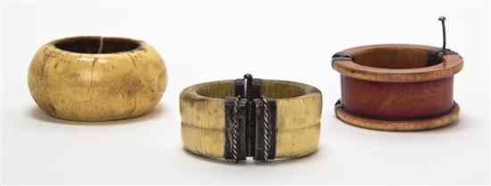 Appraisal: Three East Indian Ivory Bangles each of circular form two