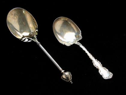 Appraisal: Two American silver serving spoons one by george sharp philadelphia