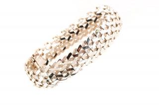 Appraisal: Italian k White Gold Woven Link Bracelet An Italian k