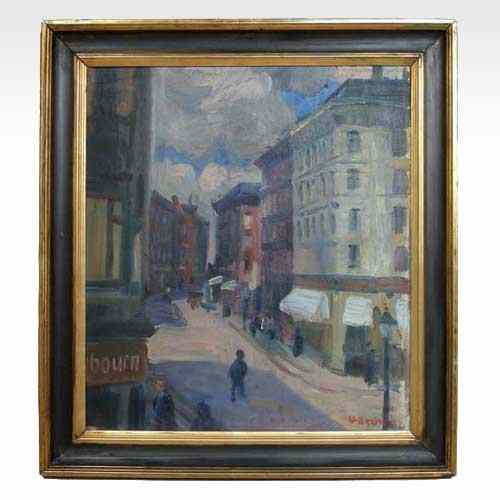 Appraisal: Valdemar Secher Danish - Street Scene oil on canvas signed