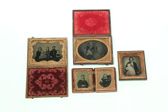 Appraisal: GROUP OF TINTYPE PORTRAITS WITH CHILDREN American rd quarter- th