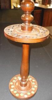 Appraisal: Cane Stand- th Century- A two tier hardwood cane stand