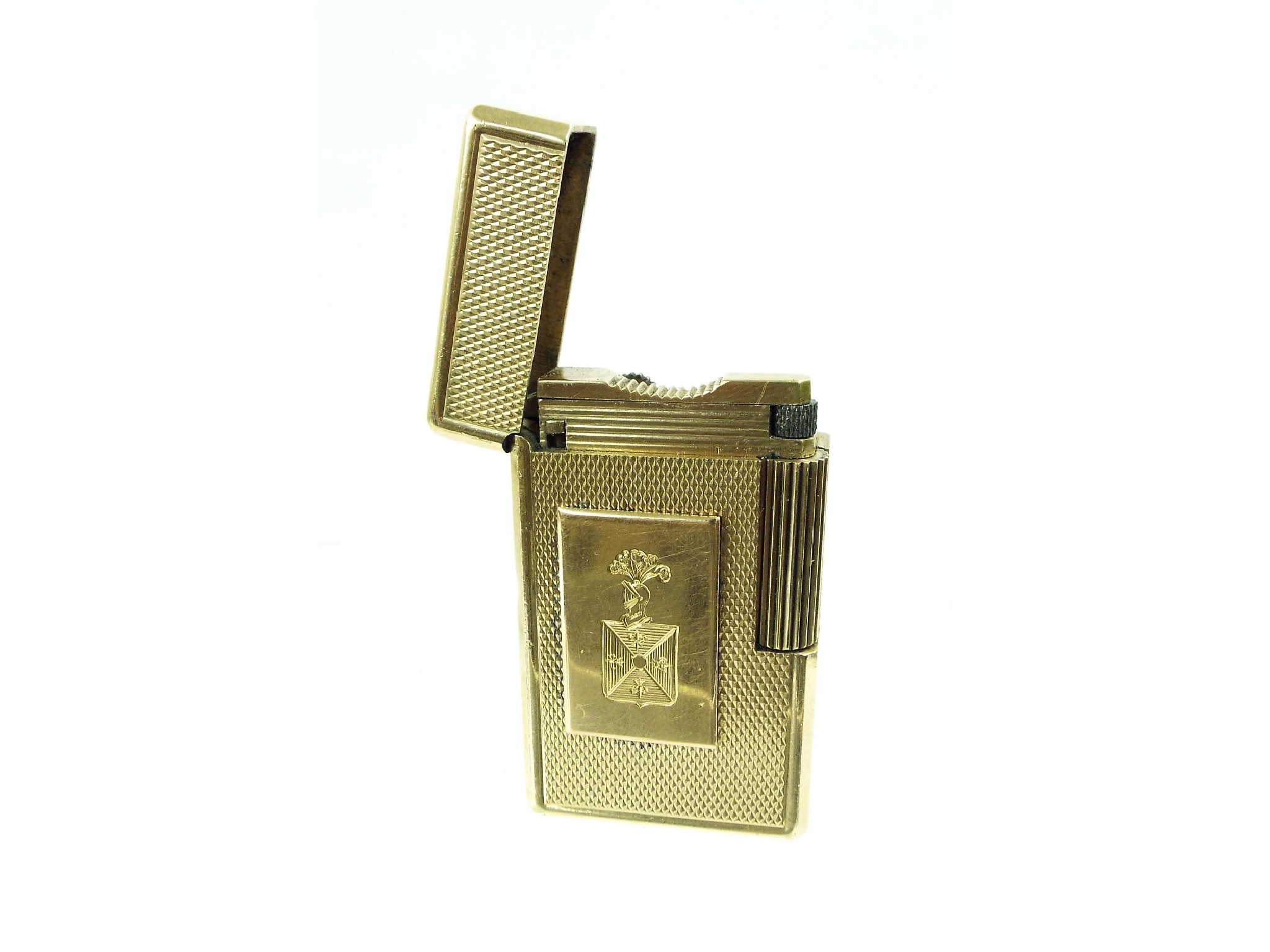 Appraisal: Dupont of Paris rose gold plated lighter engraved with an