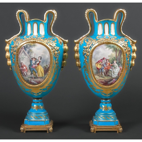 Appraisal: A pair of Sevres style vases French late th c