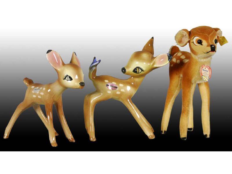 Appraisal: Lot of Walt Disney Bambi Figures Description Two '' ceramic