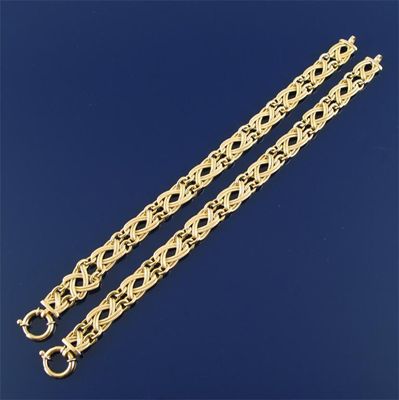 Appraisal: Two gold bracelets g