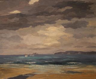 Appraisal: Hugh E Ridge English th c Seascape il on canvas