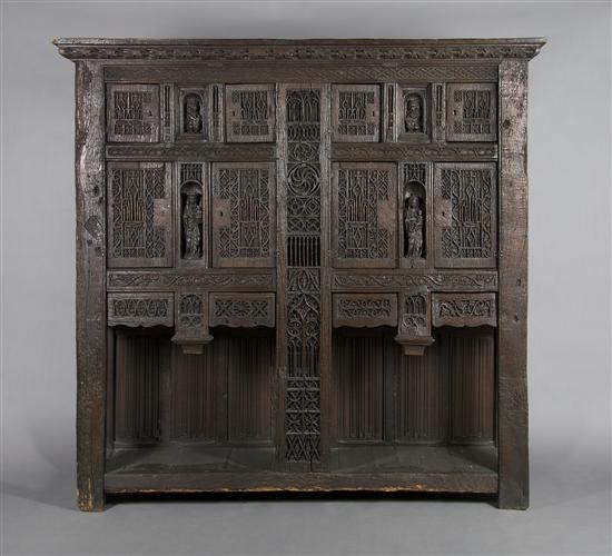 Appraisal: A Renaissance Revival Carved Oak Court Cupboard Height x width