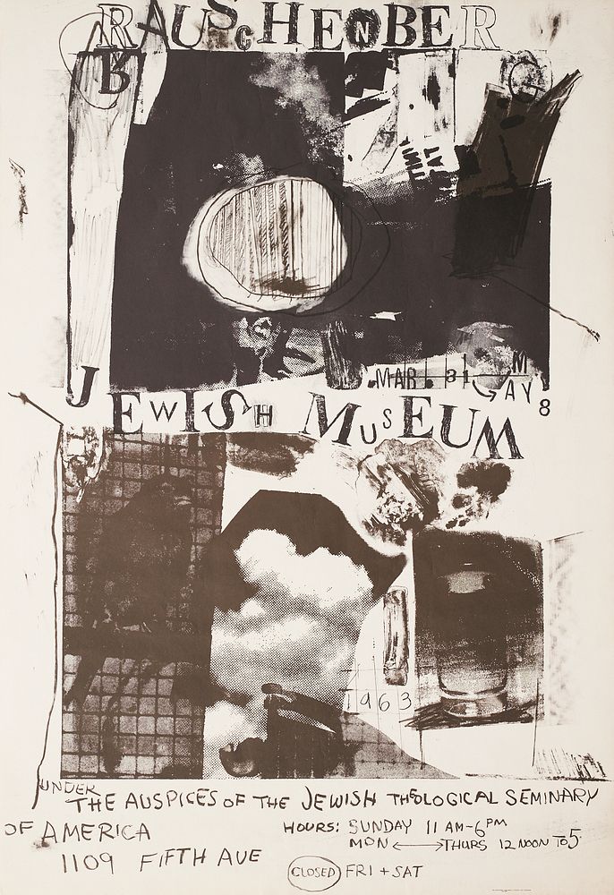 Appraisal: Rauschenberg Jewish Museum Exhibition Poster Robert Rauschenberg American - Lithograph