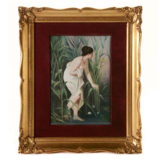 Appraisal: KPM Porcelain Plaque of A Brunette Beauty KPM Framed Porcelain