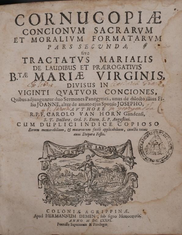 Appraisal: Cornucopiae concionum sacrarum et moralium formatarum Pars secunda sive tractatus