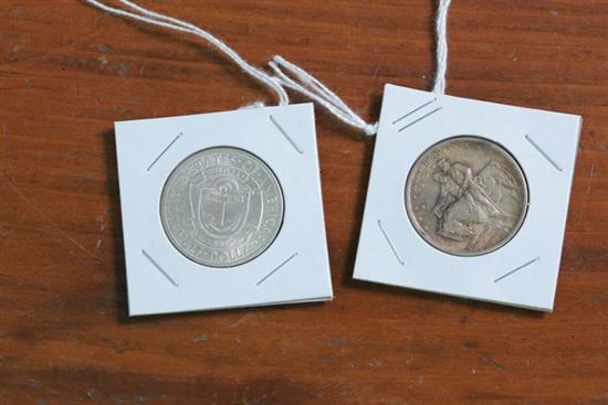 Appraisal: TWO COMMEMORATIVE SILVER HALF DOLLARS Stone Mountain Columbian Exposition