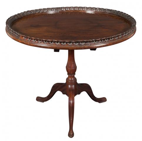 Appraisal: George II Style Mahogany Tilt-Top Tripod Table With a stylized